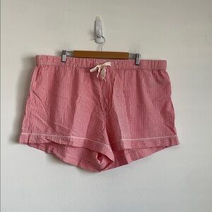 J. Crew Seersucker pajama short set Size 2X in red and white pinstripe‎ color
